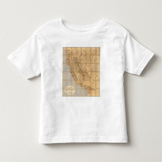 カリフォルニアおよびネバダの地図 トドラーTシャツ (正面)