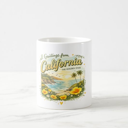 カリフォルニアからのご挨拶 コーヒーマグカップ (中央)