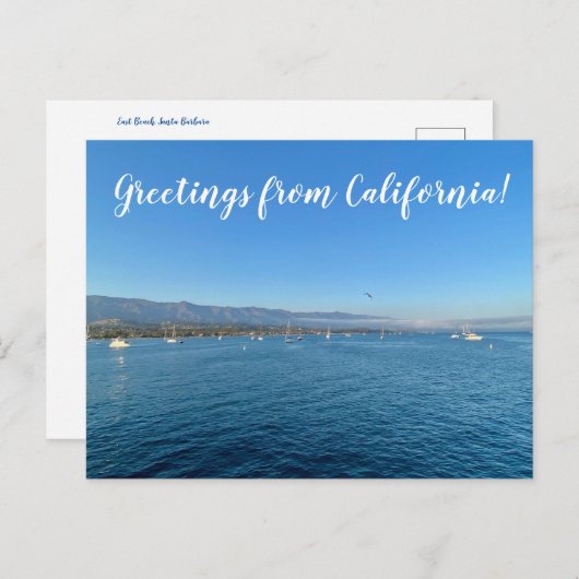 カリフォルニアからのご挨拶：サンタバーバラ ポストカード (正面/裏面)