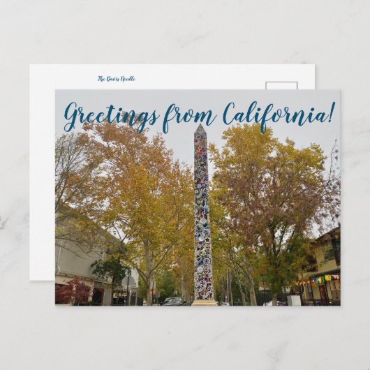 カリフォルニアからのご挨拶： The Davis Needle Postca ポストカード (正面/裏面)