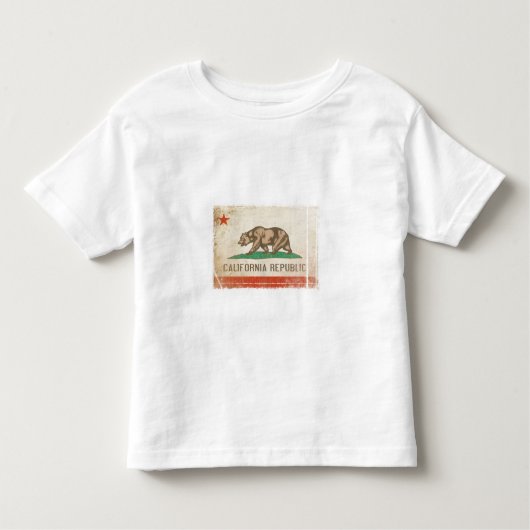 カリフォルニアからのクールな幼児のティーの動揺してな旗 トドラーTシャツ (正面)