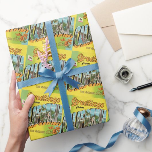 カリフォルニアからのヴィンテージ旅行の挨拶 ラッピングペーパー (ギフト)