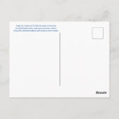 カリフォルニアからの挨拶! ポストカード (裏面)