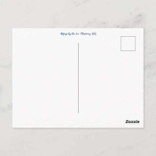 カリフォルニアからの挨拶:「海に避難」 ポストカード (裏面)