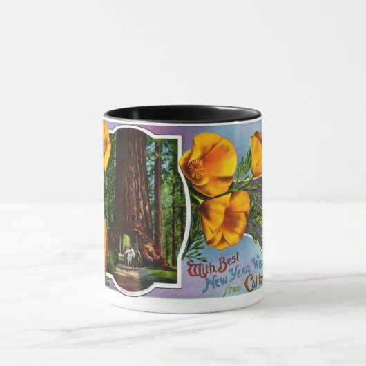 カリフォルニアからの最も最高のな新年の願いを使って マグカップ (中央)