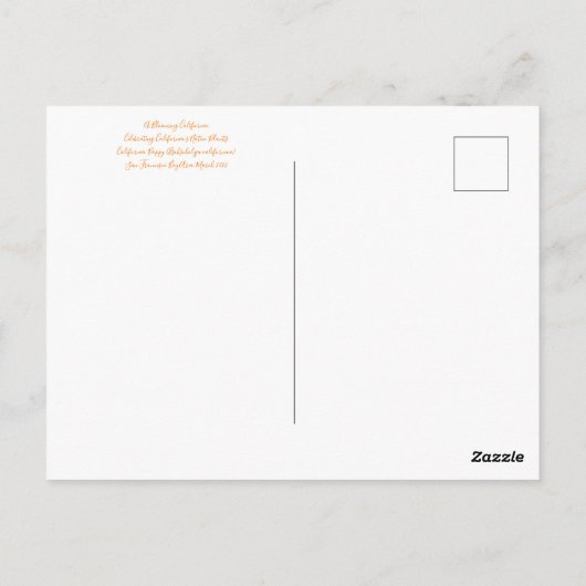 カリフォルニアからの血の流れ:バイカラー・ポピー ポストカード (裏面)