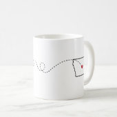 カリフォルニアからアイオワ-ハート2ハートコーヒーマグ コーヒーマグカップ (正面右)