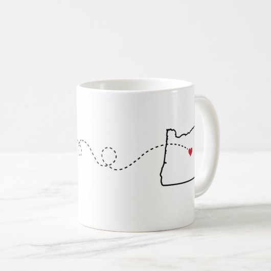 カリフォルニアからオレゴン州 – ハート2ハートコーヒーマグ コーヒーマグカップ (正面右)