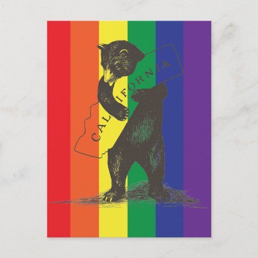 カリフォルニアが大好き – レインボー ポストカード (正面)