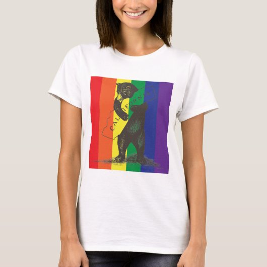 カリフォルニアが大好き – レインボー Tシャツ (正面)