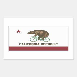 カリフォルニアくまのバイクのステッカー 長方形シール