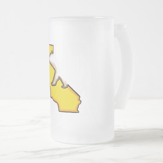 カリフォルニアくまの州記号の曇らされたビールのジョッキ フロストグラスビールジョッキ (正面右)