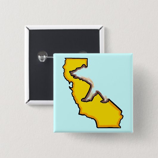 カリフォルニアくまの州記号の記念品ボタン 缶バッジ (正面&裏面)