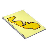 カリフォルニアくまの州記号の黄色のノート ノートブック (右側)