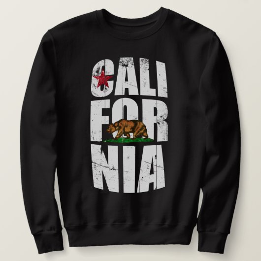 カリフォルニアくまの旗 スウェットシャツ (デザイン正面)