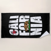 カリフォルニアくまの旗 ビーチタオル (正面)