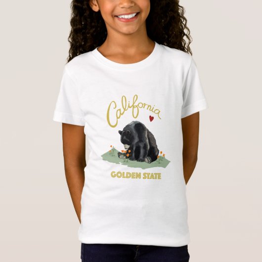 カリフォルニアくま- Cali愛Tシャツの女の子 Tシャツ (正面)