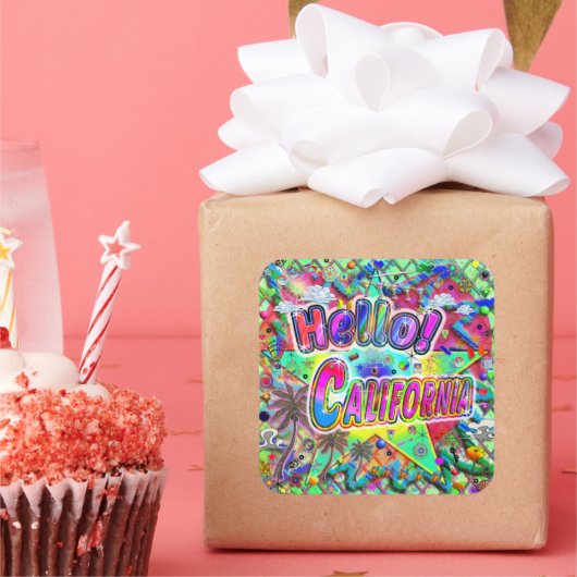 カリフォルニアこんにちは！シール スクエアシール (パーティー)