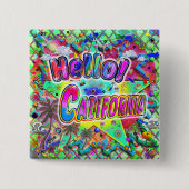 カリフォルニアこんにちは!ボタン 缶バッジ (正面)