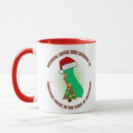 カリフォルニアでコーヒーとクリスマスミュージック マグカップ