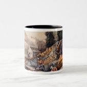 カリフォルニアで採鉱する金ゴールド ツートーンマグカップ (中央)