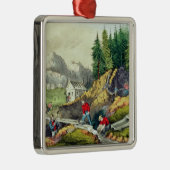 カリフォルニアで採鉱する金ゴールド メタルオーナメント (右)