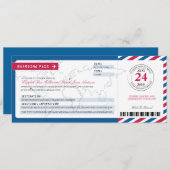 カリフォルニアとドイツ航空メール搭乗券結婚の 招待状 (正面/裏面)