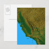 カリフォルニアとネバダの地図2 ポストカード (正面/裏面)