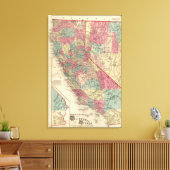 カリフォルニアとネバダの州の地図 キャンバスプリント (インサイチュ (リビング))