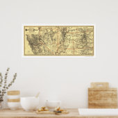 カリフォルニアとネバダレールの地図1882 ポスター (キッチン)