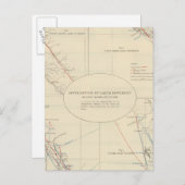 カリフォルニアにおける地球運動の分布 ポストカード (正面/裏面)