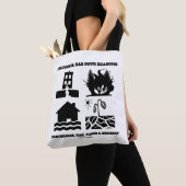 カリフォルニアには四季のアイコンが地震の火災 トートバッグ (クローズアップ)