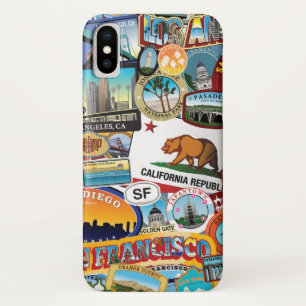 カリフォルニアによってすごいステッカーのコラージュパターン iPhone X ケース
