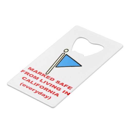 カリフォルニアに住むことから安全にマーク# クレジットカード栓抜き (裏面アングル)