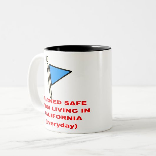 カリフォルニアに住むことから安全にマーク# ツートーンマグカップ (正面左)
