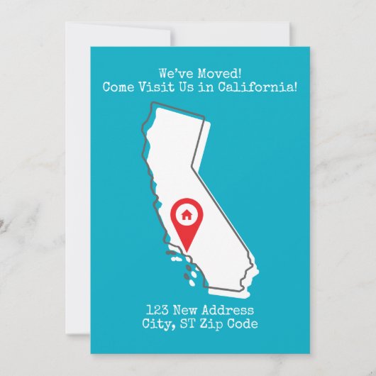 カリフォルニアに引っ越しました! ぜひ遊びに来てください 案内状 (正面)