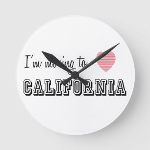 カリフォルニアに引っ越す ラウンド壁時計