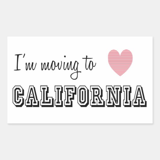 カリフォルニアに引越します 長方形シール (正面)