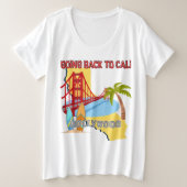 カリフォルニアに戻る 女性用 プラスサイズTシャツ (デザイン正面)