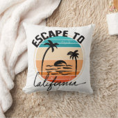 カリフォルニアに脱出する色のヴィンテージレトロな夕日 クッション (ブランケット)