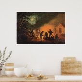 カリフォルニアのまわりに州キャンプファイアの先駆者(0131A) ポスター (キッチン)