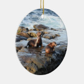 カリフォルニアのアシカ、野生生物、セラミックオーナメント セラミックオーナメント (右)