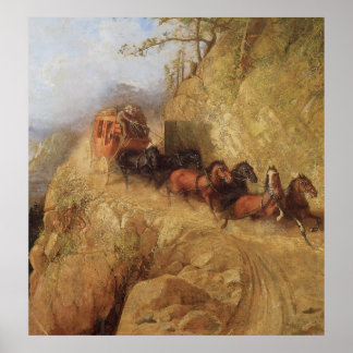 カリフォルニアのオールド・ウェスト・ステージングのアート・プリント・ポスター ポスター