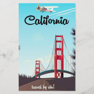 カリフォルニアのカートゥーン旅行ポスター 便箋