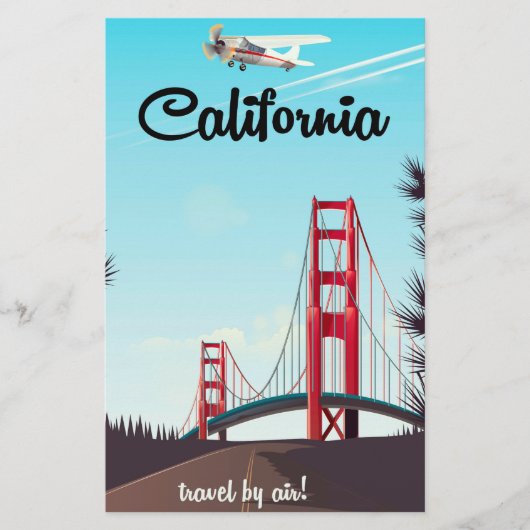 カリフォルニアのカートゥーン旅行ポスター 便箋 (正面)