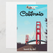 カリフォルニアのカートゥーン旅行ポスター 便箋 (正面/裏面)