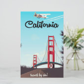 カリフォルニアのカートゥーン旅行ポスター 便箋 (スタンド正面)