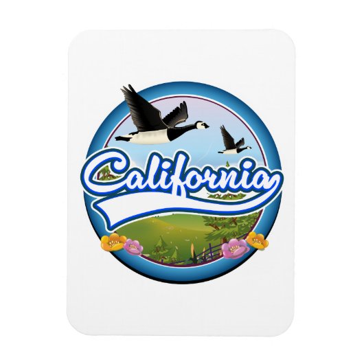 カリフォルニアのガチョウのバカンスロゴ マグネット (縦)