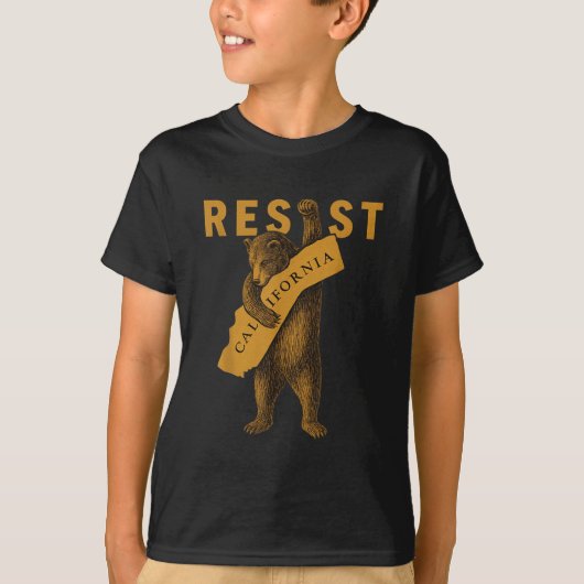 カリフォルニアのクマに抵抗せよ Tシャツ (正面)