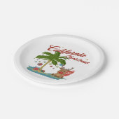 カリフォルニアのクリスマスパームツリーとトナカイ ペーパープレート (アングル)